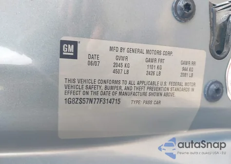 2007 Saturn Aura Xe from USA, damaged, VIN 1G8ZS57N77F314715